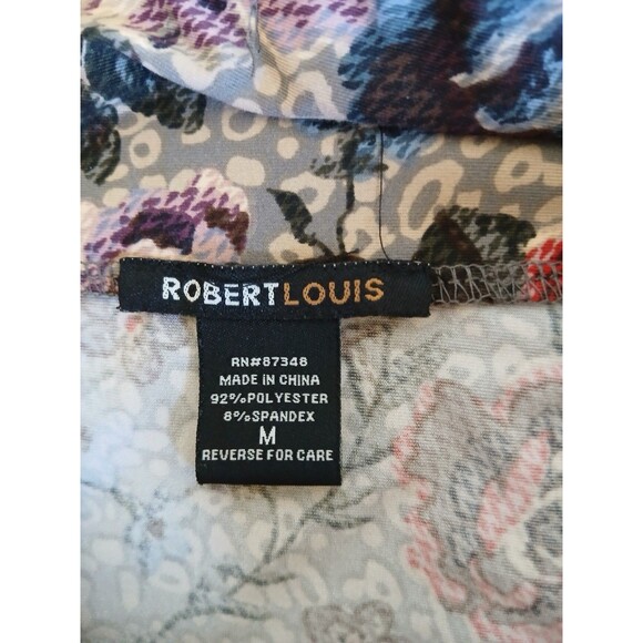 Robert Louis Maxi Skirt M Gray Red Blue Roses Cottage Fairy Whimsical Pastoral - Picture 14 of 14